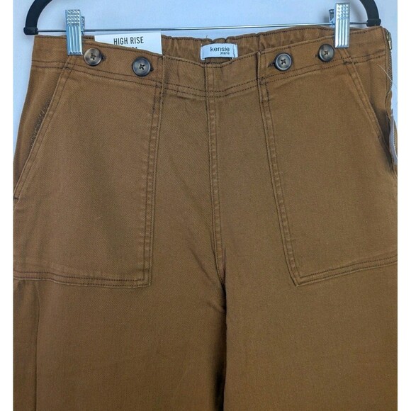 Kensie Girl Denim - Kensie Jeans Women 12/31 Brown High Waist Wide Leg Pockets Boho Jeans Ankle NWT
